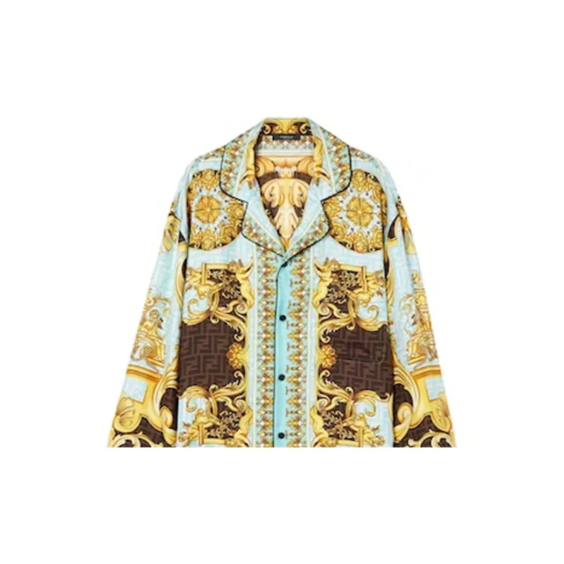 Versace X FENDI Shirts Men Multicolor-4