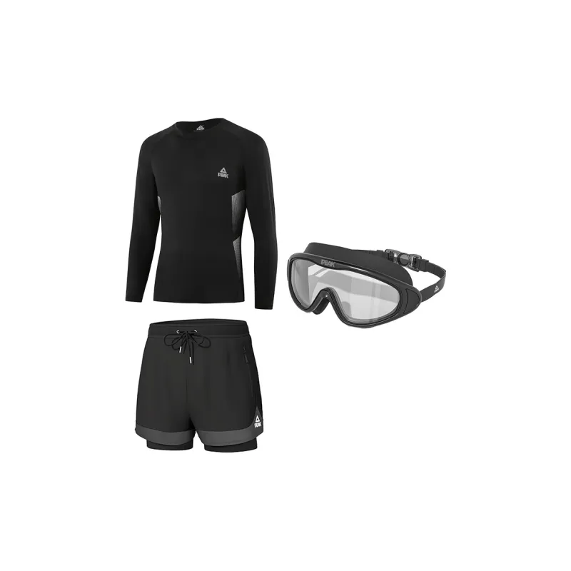PEAK Swimming Sets Polyester Pool Men's Black Gray Color-2