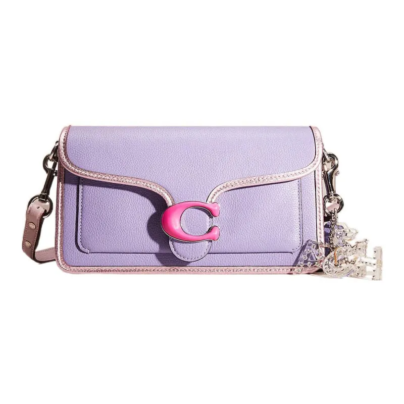 COACH Tabby Pebbled Leather God Of Wine Bag, Shoulder Bag Women's Light Purple-0