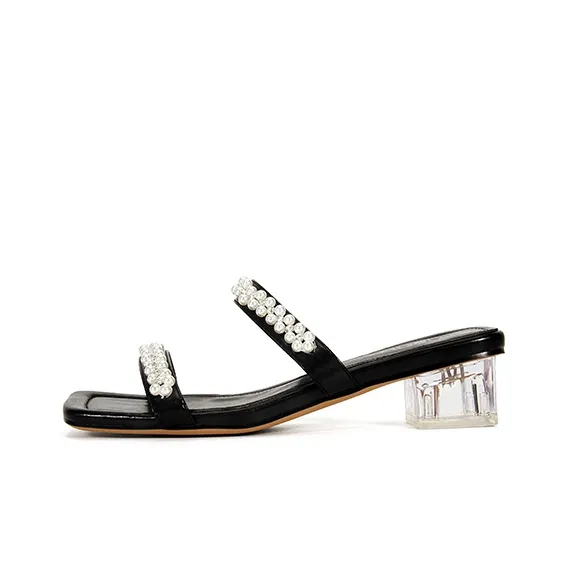 LESELE Slide Slippers Women's Black/Beige-0