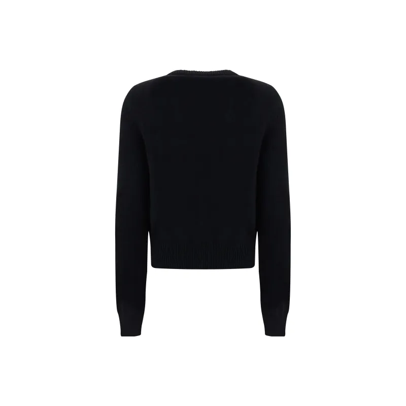 PALM ANGELS Classic Logo Fitted Cardigan Black/White-1