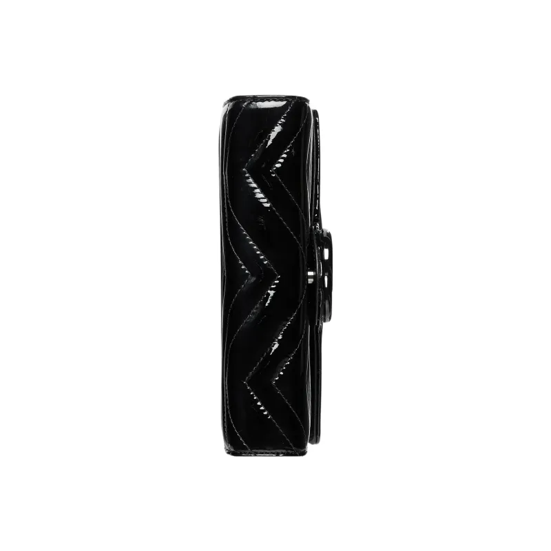 GUCCI GG Marmont Patent Leather Crossbody Bag Shoulder Bag Women's Black-4