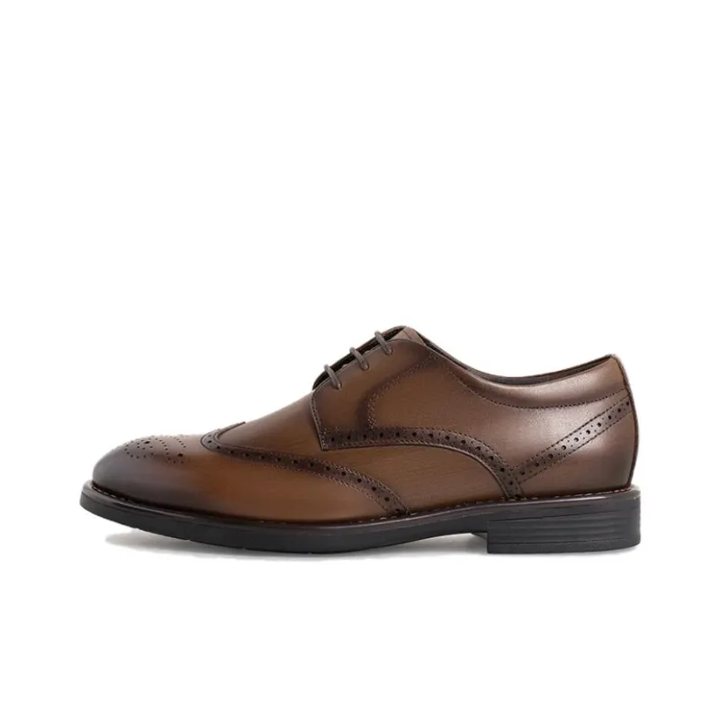 TATA Dress Shoes Men Low Top Black/Coffee-5