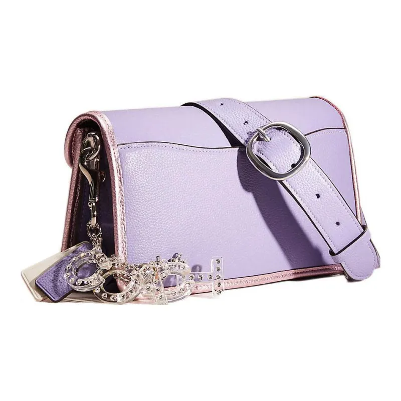 COACH Tabby Pebbled Leather God Of Wine Bag, Shoulder Bag Women's Light Purple-1