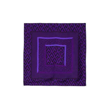 VERSACE La Greca Print Silk Scarf