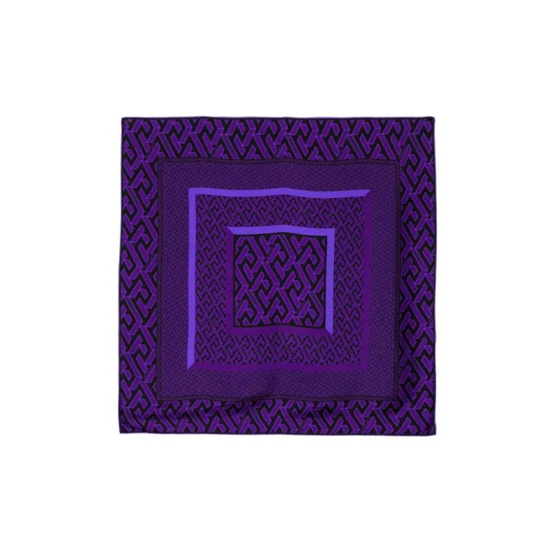 VERSACE La Greca Print Silk Scarf-0