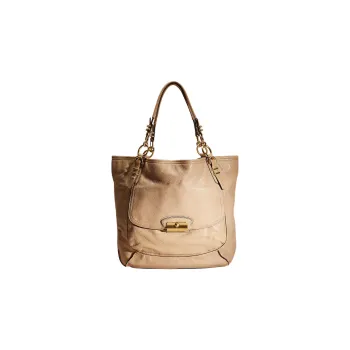 COACH Kristin Leather Tote Bag, Shopping Bag, Shoulder Bag, Handbag Tubas Women's Tawny