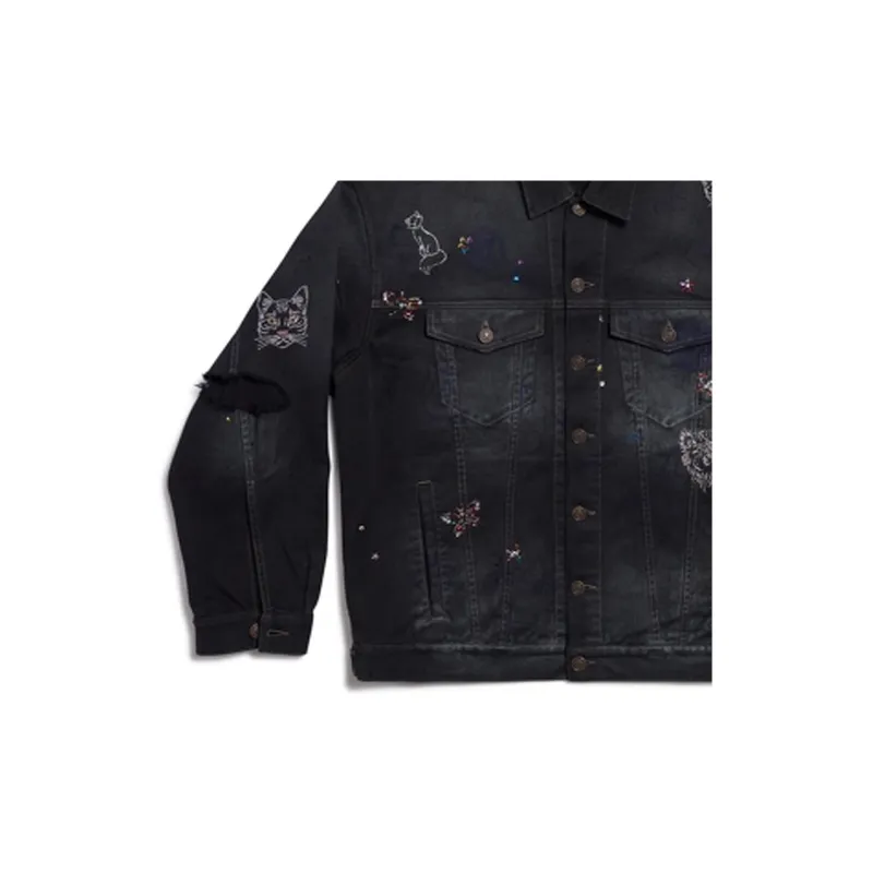 Balenciaga Denim Jackets Women's Black-3