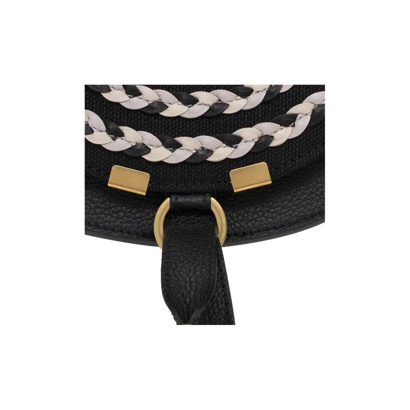 Chloe Marcie Calfskin Crossbody One Shoulder Small Size Women's Black-4