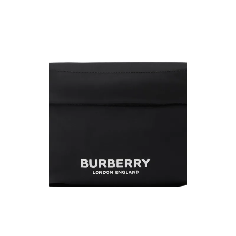 Burberry Logo Print Nylon Sonny Bum Bag Black/White-4