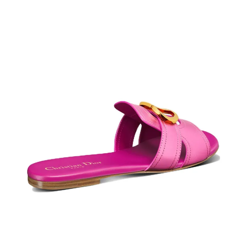 DIOR Odor-Resistant Slide Slippers Women's Metal Pink-3