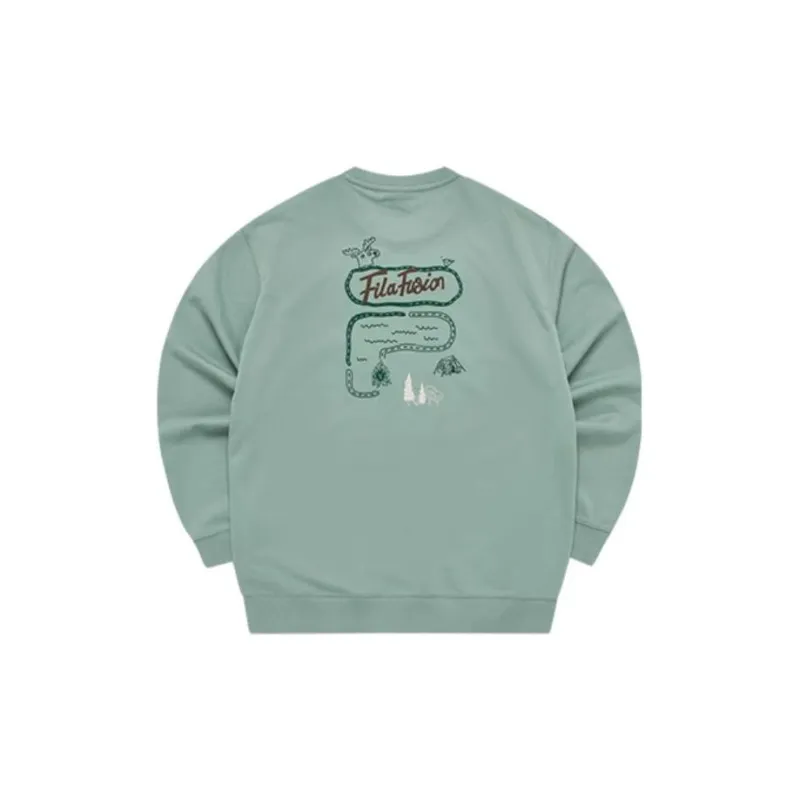 FILA FUSION FOB Series Sweatshirts Unisex Stone Gray Green-1
