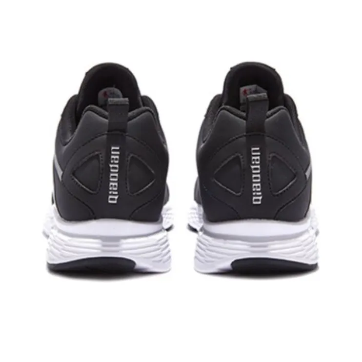 QIAODAN Cushioned Slip Resistant Abrasion Resistant Low Top Casual Running Shoes Men's Black Silver-3
