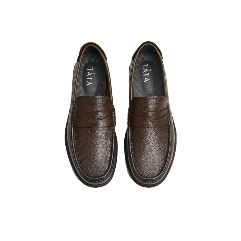 TATA Men's Casual Shoes Men Low Top Black/Brown-8
