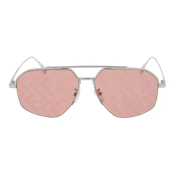 FENDI Metal Aviator Sunglasses Unisex Silver