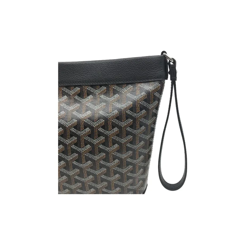 GOYARD Canvas With Calfskin Dog's Teeth Toiletry Bags Storage Bags Clutches Unisex Black-4