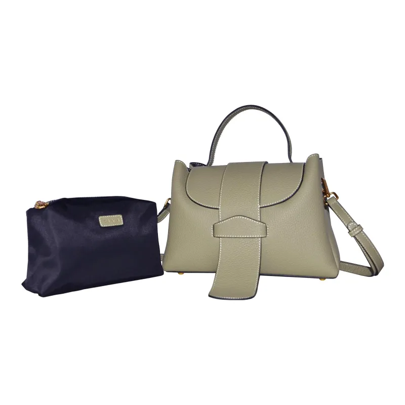CAVANA Leather Boston Bag Shoulder Bag Crossbody Bag Handbag Women's Sage Green-1