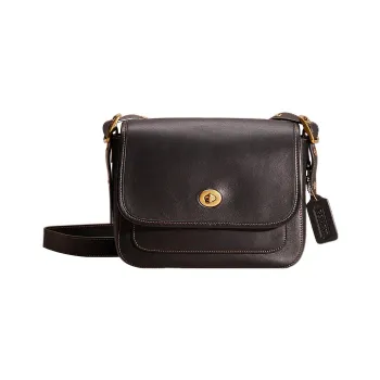COACH Rambler Glove Tanning Messenger Bag Shoulder Bag Crossbody Bag Small Size Women's Black