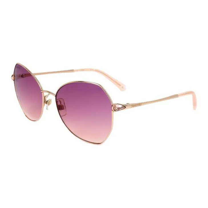 Swarovski Metal Irregular Shape Sunglasses Women's Rose Gold-0