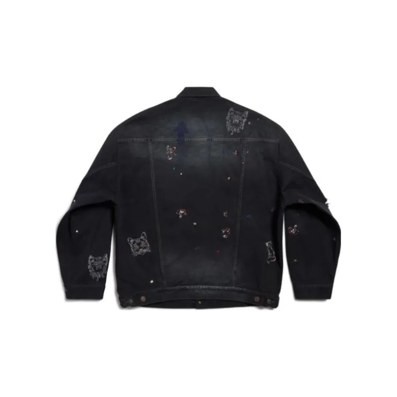Balenciaga Denim Jackets Women's Black-1