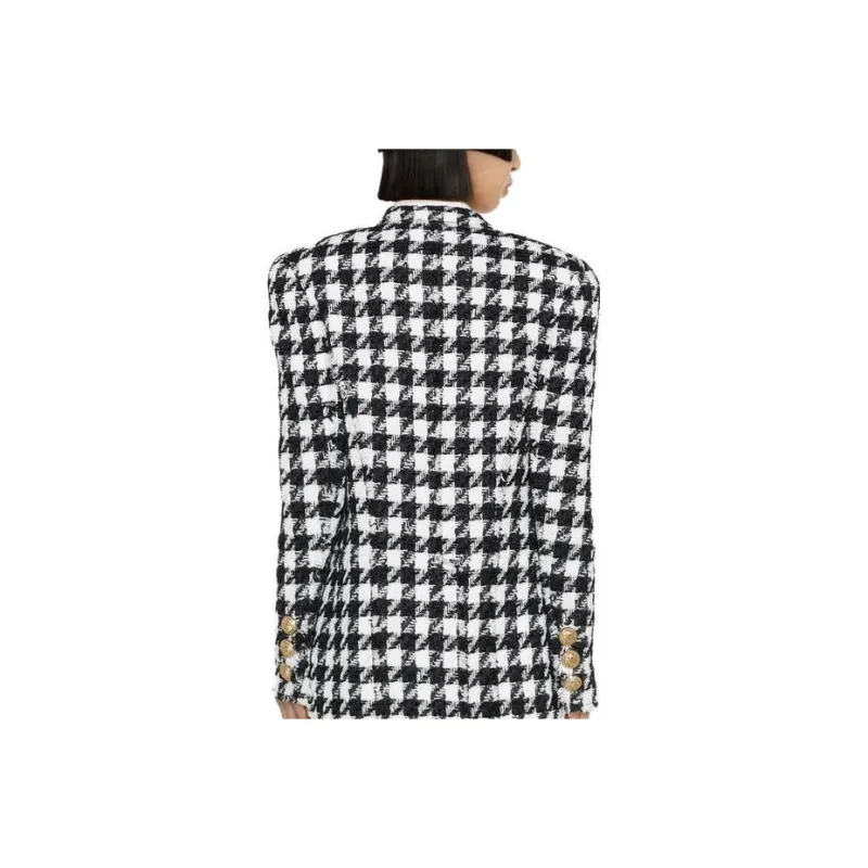 BALMAIN Coats Women's Black/White-3