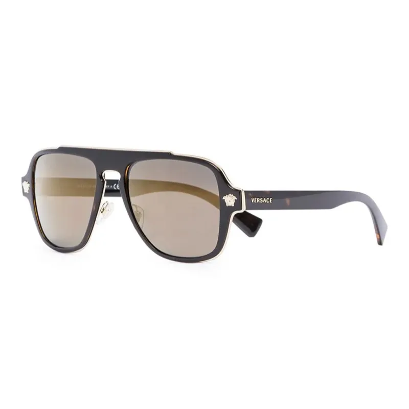 VERSACE Acrylic Aviator Sunglasses Men's Black-0