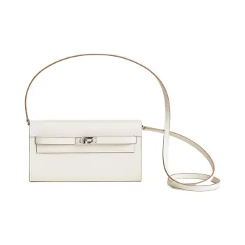 HERMES Kelly Epsom Leather Kelly Bag Wallet Crossbody Bag Shoulder Bag Women's Light Gray