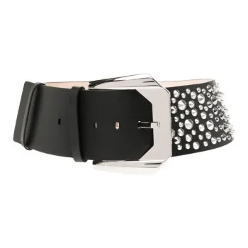 VERSACE Stud-embellished Leather Belt