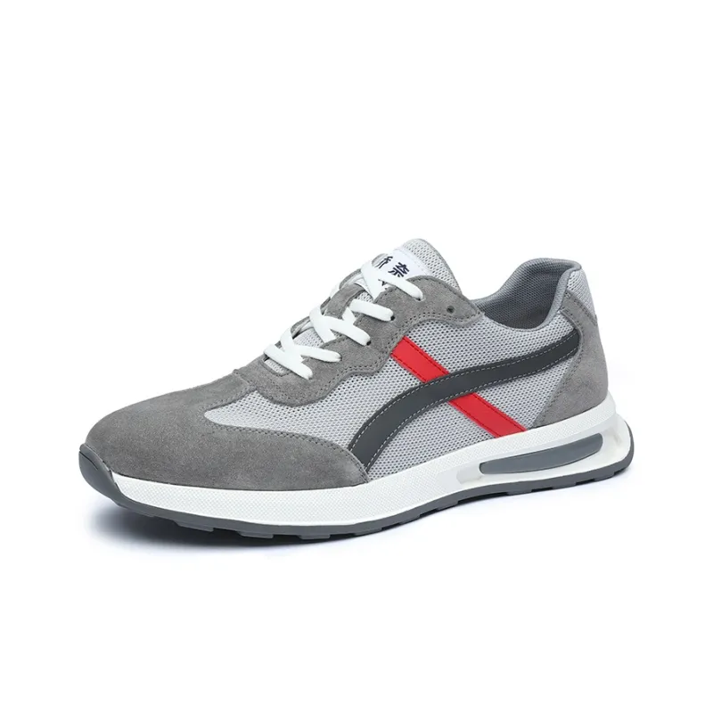 QIAONAI Casual Shoes Men Low Top White Camel/Gray-5