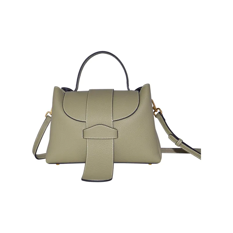 CAVANA Leather Boston Bag Shoulder Bag Crossbody Bag Handbag Women's Sage Green-0