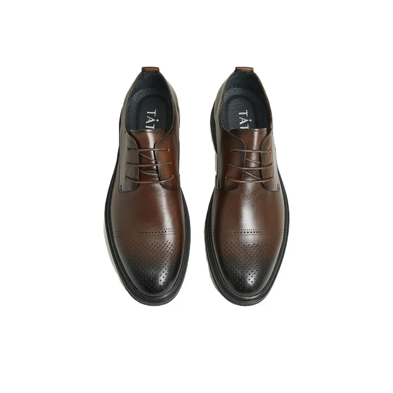 TATA Dress Shoes Men Low Top Black/Brown-7
