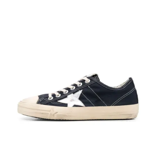 Golden Goose V-Star Skateboard Shoes Men Low-Top Marine Blue