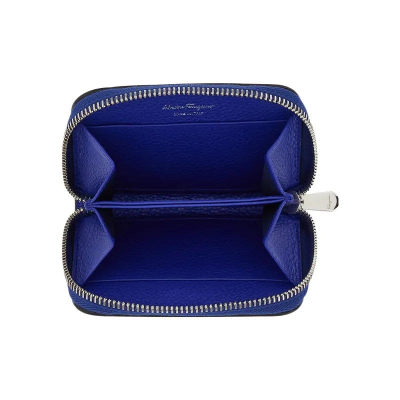 FERRAGAMO Cow Leather Card Holder Women's Blue-3