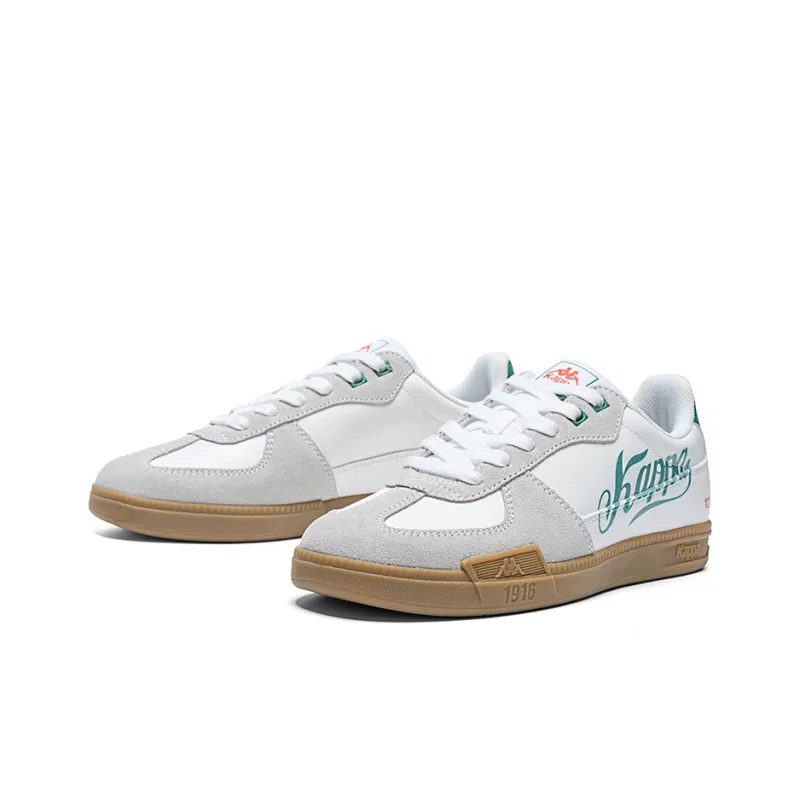 Kappa Low Top Skateboard Shoes Unisex White Gray Green-2