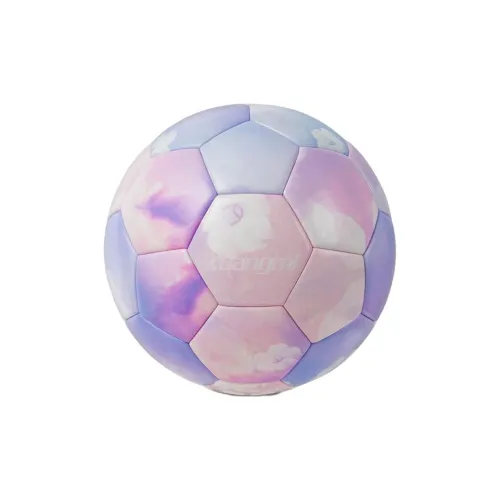 Kuangmi Size 5 Soccer PU Machine Stitched Soccer Ball Unisex Cotton Candy-Pink Blue