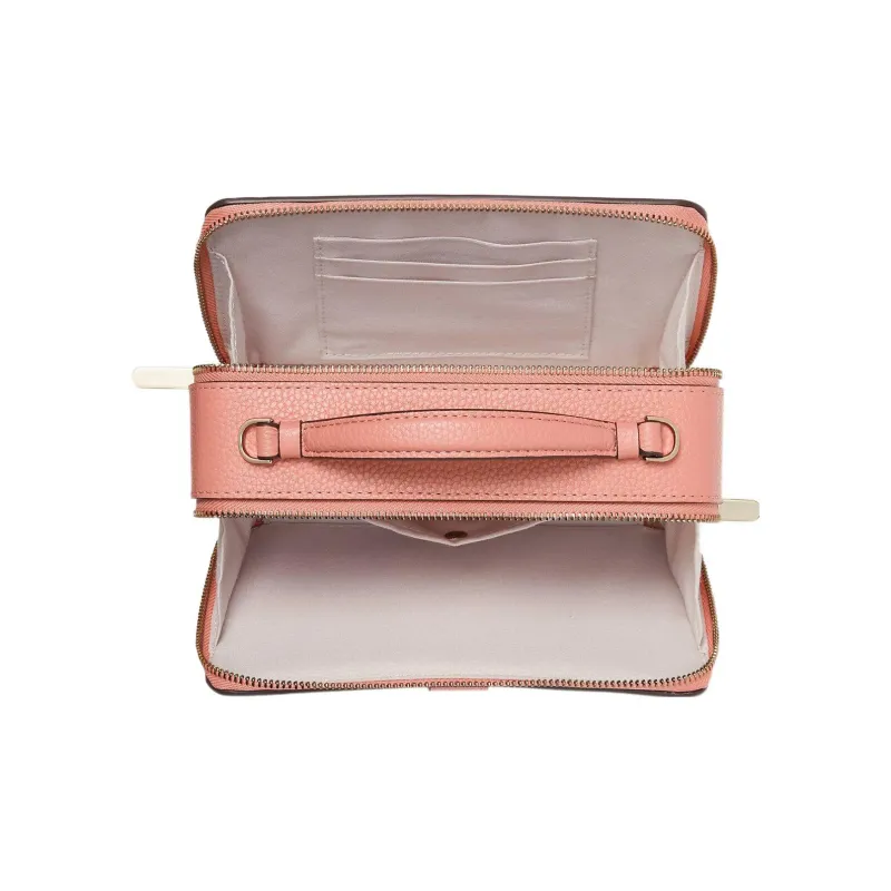 Kate Spade Hudson Litchi Grain Leather Camera Bag Handbag Shoulder Bag Crossbody Bag Small Size Women's Pink-3