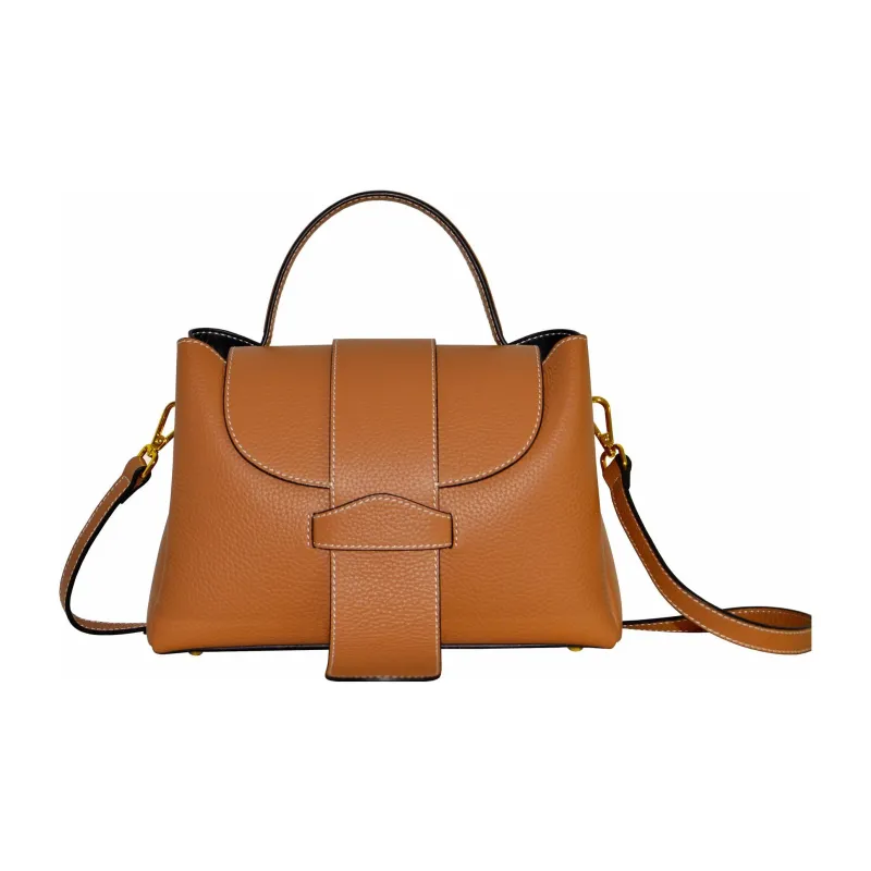 CAVANA Calfskin Boston Bag Shoulder Bag Crossbody Bag Handbag Women's Gold Brown-0