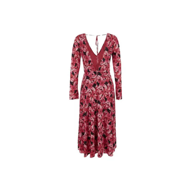 Rotate Floral print Ruched Midi Dress-1