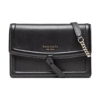 Kate Spade Knott Leather Envelope Bag, Shoulder Bag, Crossbody Bag Women's Black