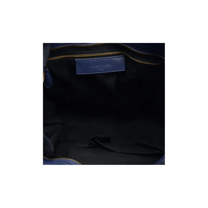 Balenciaga Sheepskin One Shoulder Handbags Women's Dark Blue-3