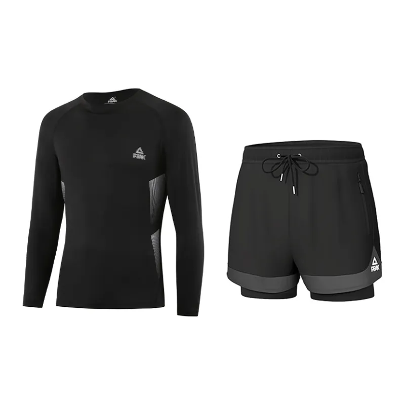 PEAK Swimming Sets Polyester Pool Men's Black Gray Color-0