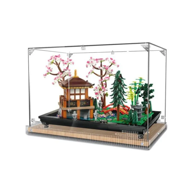 KGBOX For Building Block 10315 Zen Garden Acrylic Building Blocks Dust Cover Model Accessories-7