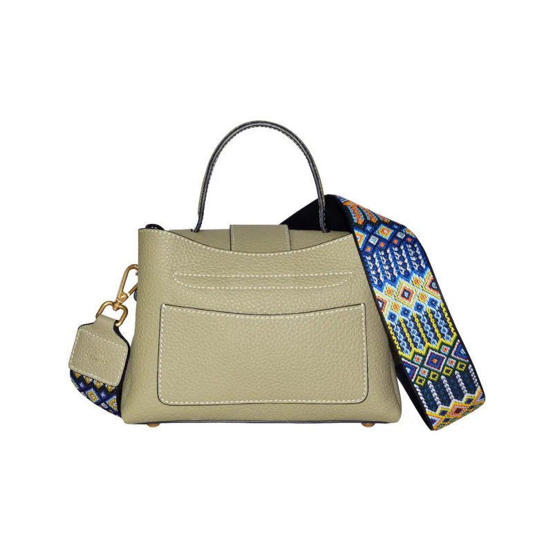 CAVANA Leather Boston Bag Shoulder Bag Crossbody Bag Handbag Extra Mini Women's Sage Green-3