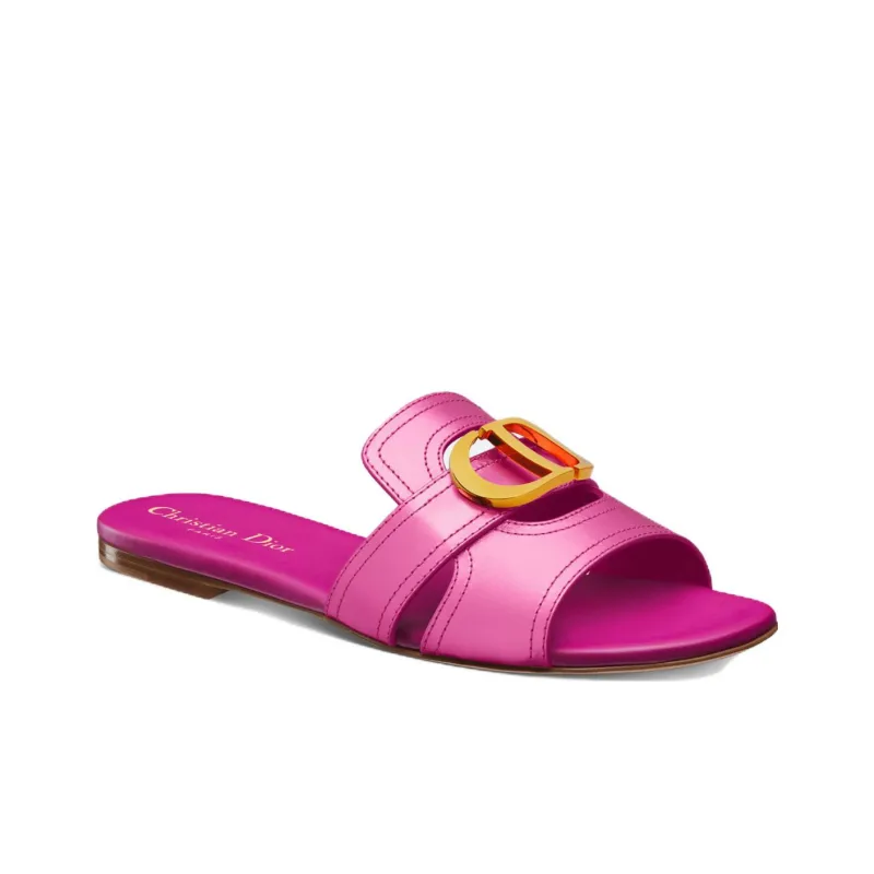 DIOR Odor-Resistant Slide Slippers Women's Metal Pink-2