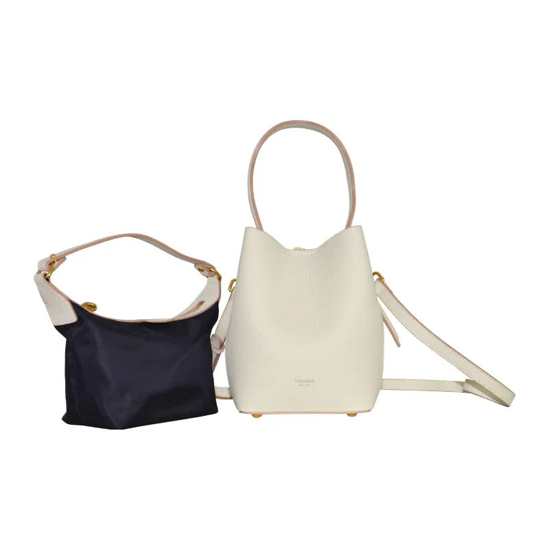 CAVANA Calfskin Shoulder Bag Crossbody Bag Handbag Women's White-3