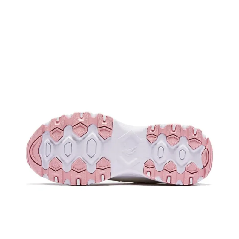 QIAODAN Shock Absorbers With Slip Resistant And Abrasion Resistant Properties Low Top Casual Shoes Women's Beige Pink-4