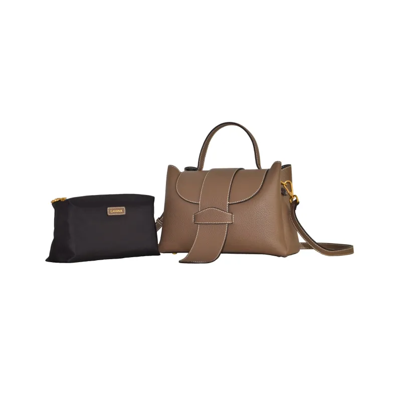 CAVANA Calfskin Shoulder Bag Crossbody Bag Handbag Women's Brown-1
