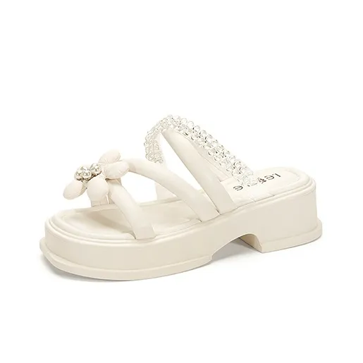 LESELE Slide Slippers Women's Beige/Pink-2