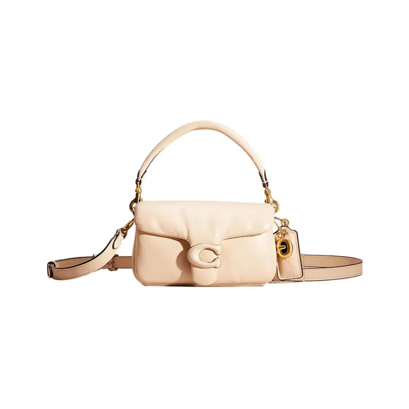COACH Pillow Nappa Leather Pillow Bag Portable Crossbody Bag Shoulder Bag Small Size Women's Milk White-0