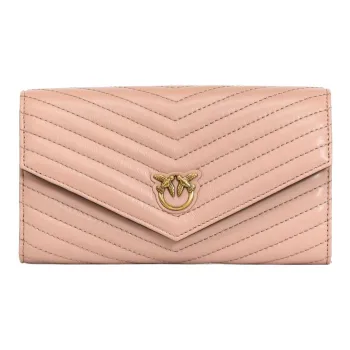 PINKO Love Birds Series Polyamide Wallet Women's Flesh Pink
